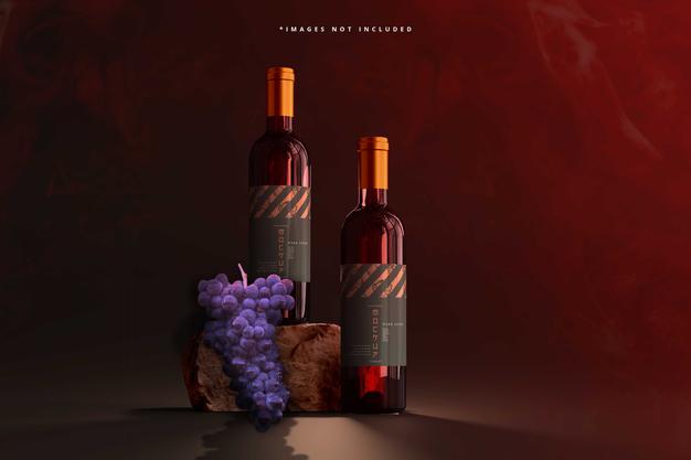 Wine Bottles Mockup Psd