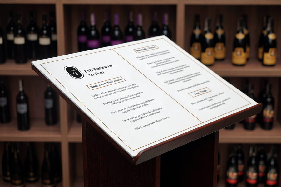 Wine Menu Psd Mockup