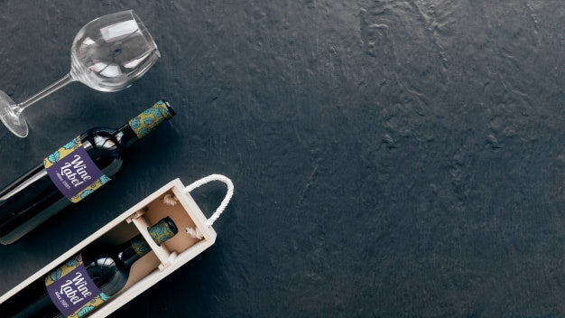 Wine Mockup From Above With Copyspace Psd