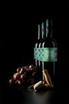 Wine Mockup With Bottles In Row And Grapes Psd