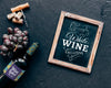 Wine Mockup With Slate From Above Psd