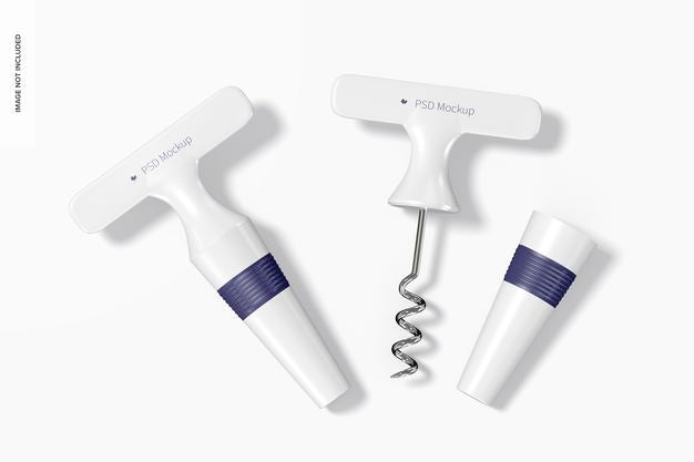 Wine Stoppers With Openers Mockup Psd