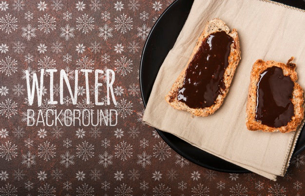 Winter Breakground With Breakfast Psd
