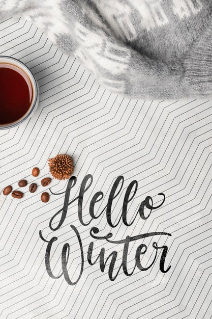 Winter Concept With Coffee And Sweater Psd