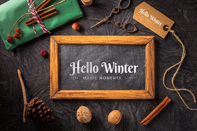 Winter Concept With Frame Mock-Up Psd