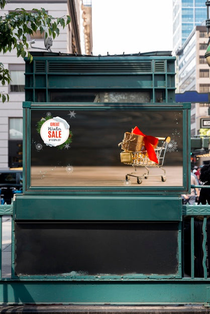 Winter Discount Mock-Up In City Psd