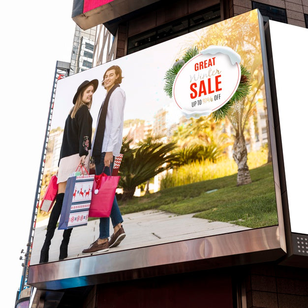 Winter Sale Billboard Mock-Up Psd
