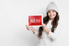 Winter Sales Presentated By Young Girl Psd