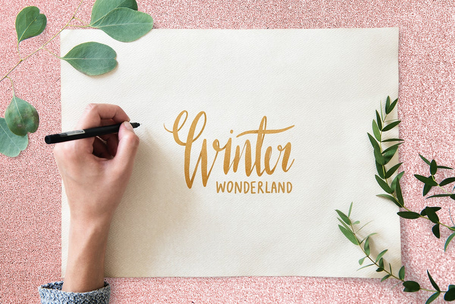 Winter Season Typography Design Mockup