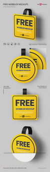 Wobbler Mockups In Psd