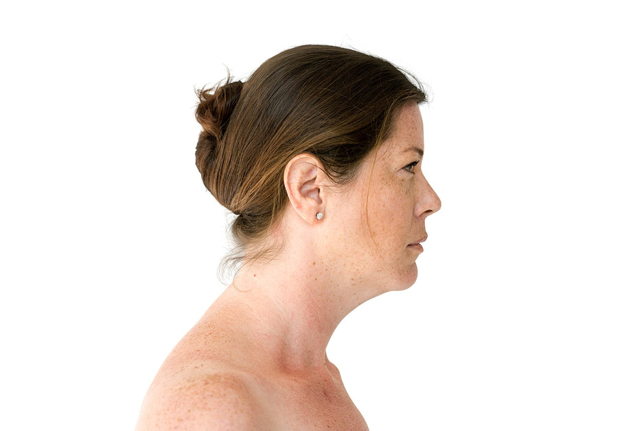 Woman Bare Chest Topless Studio Portrait