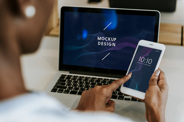 Woman Checking On Her Phone Psd