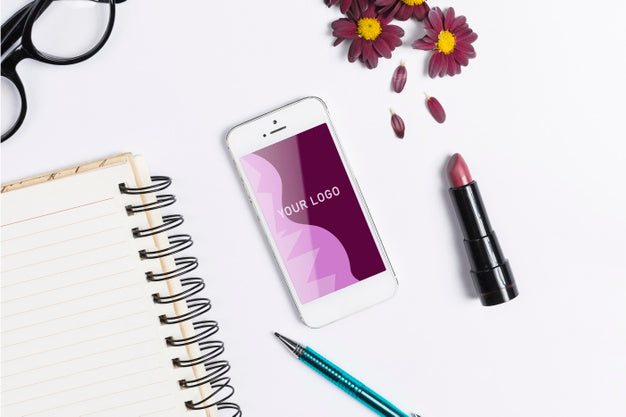 Woman Desk Concept At Office With Personal Touch Psd