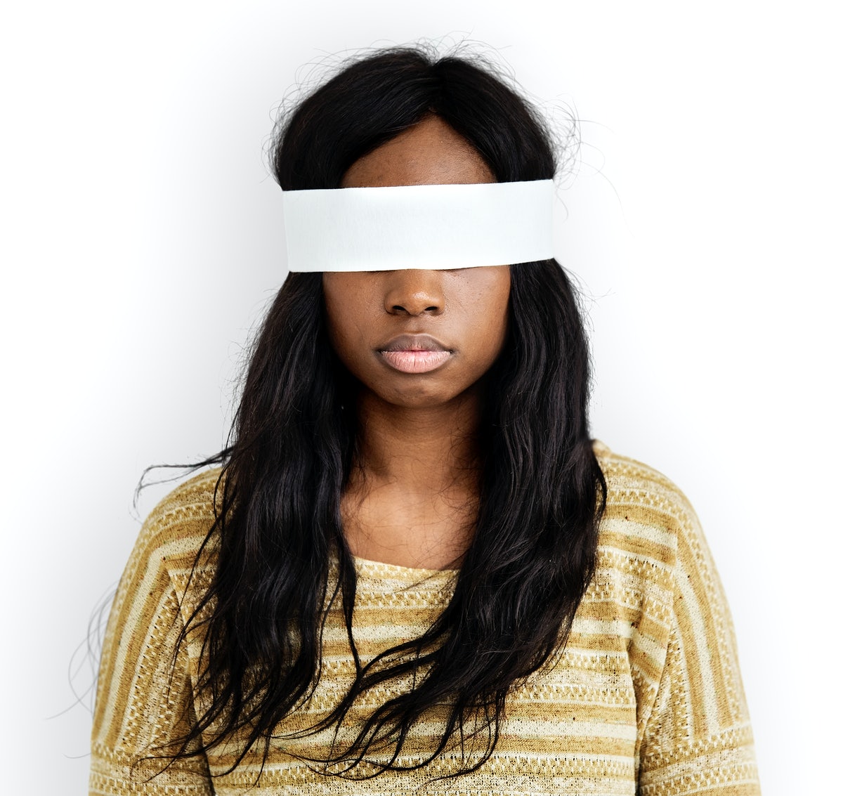 Woman Eye Covered Blind Forbidden Lost Concept