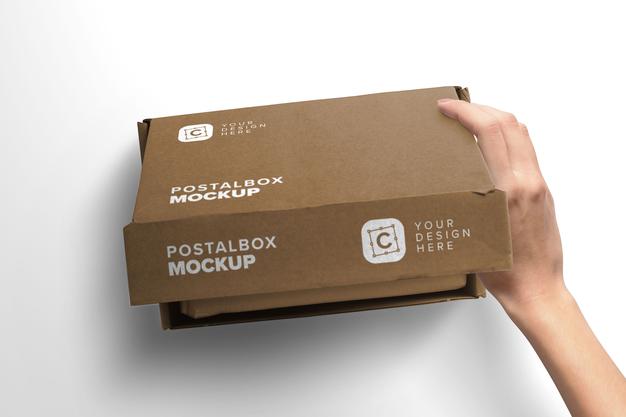 Woman Hand Opening Postal Box Mockup Closeup Lid Psd