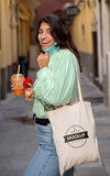Woman Having A Mock-Up Textile Bag Psd