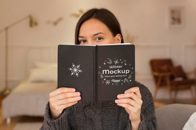 Woman Holding A Book Mock-Up Psd