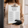 Woman Holding A Restaurant Menu Mock-Up On Clipboard Psd