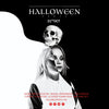 Woman Holding A Skull On Her Head For Halloween In Black And White Psd