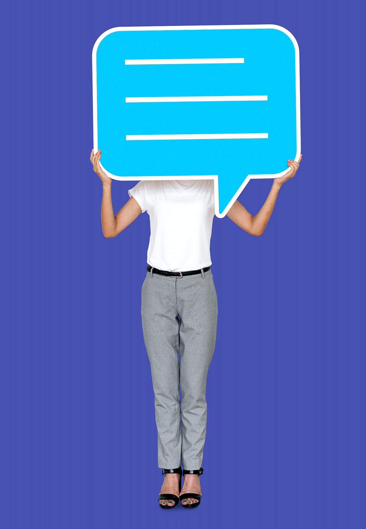 Woman Holding A Speech Bubble