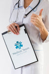 Woman Holding Clipboard And Stethoscope Psd