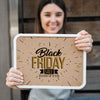 Woman Holding Frame Mockup With Black Friday Concept Psd