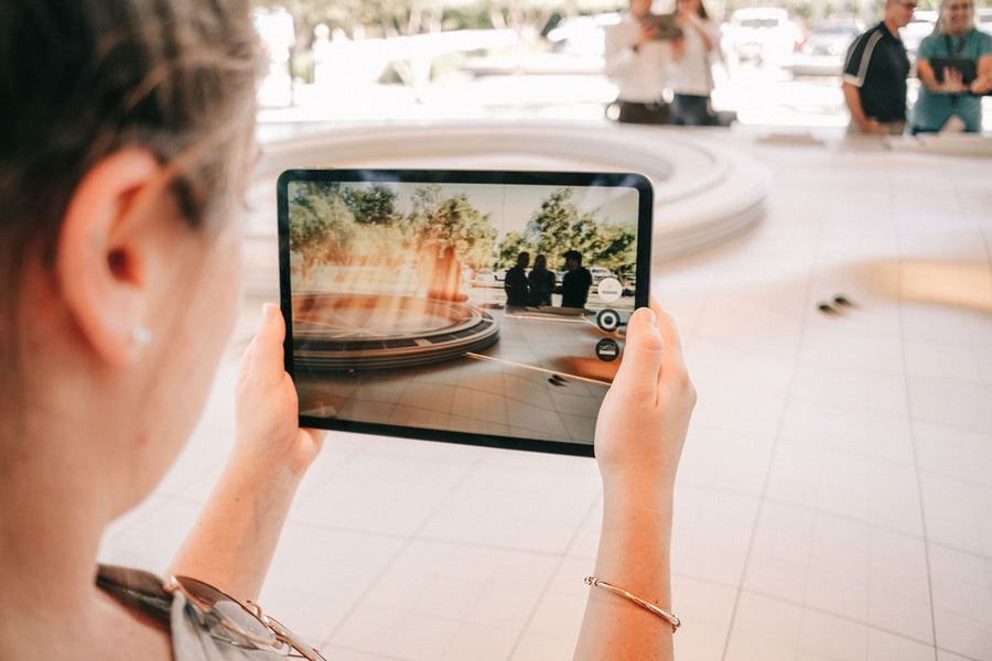 Woman Holding Ipad Pro Mockup