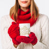 Woman Holding Mug Mockup With Christmas Concept Psd
