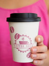 Woman Holding Paper Coffee Cup Mock-Up Psd