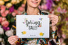 Woman Holding Paper Mockup For Spring Sale Psd