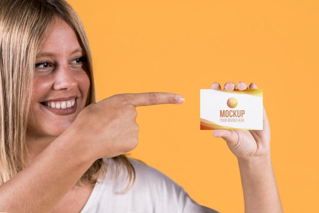 Woman Holding Sign Mock-Up Psd