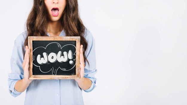 Woman Holding Slate Psd