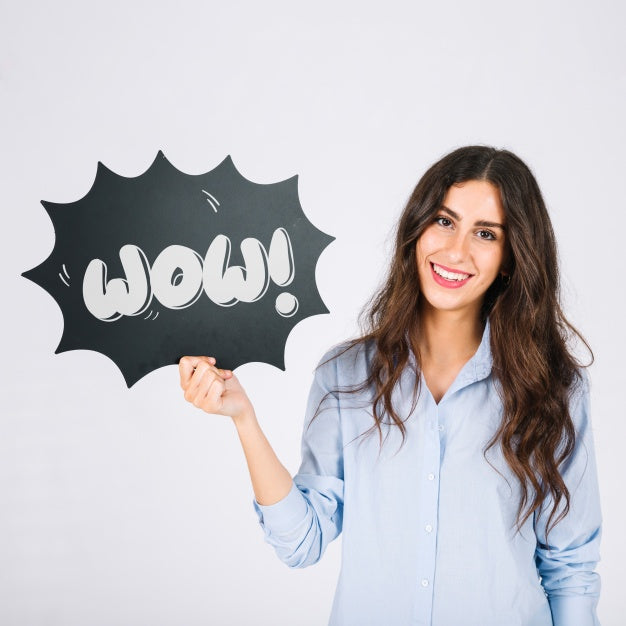 Woman Holding Slate Psd