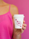 Woman Holding Small Paper Coffee Cup Mock-Up Psd