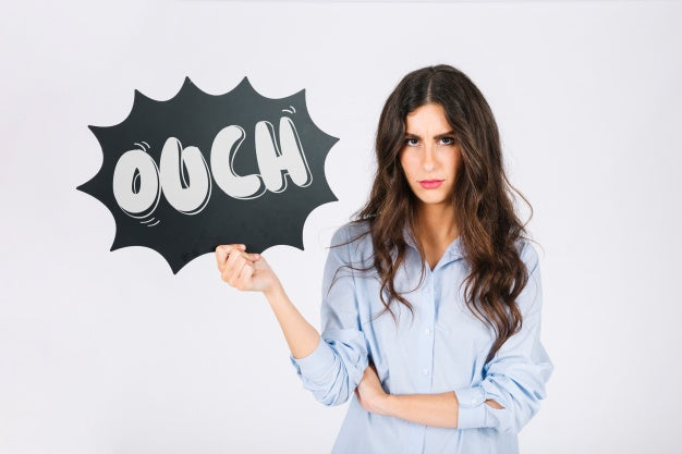 Woman Holding Speech Bubble Slate Psd