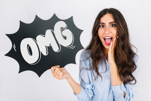 Woman Holding Speech Bubble Slate Psd