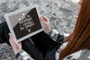 Woman Holding Tablet Mock-Up Psd