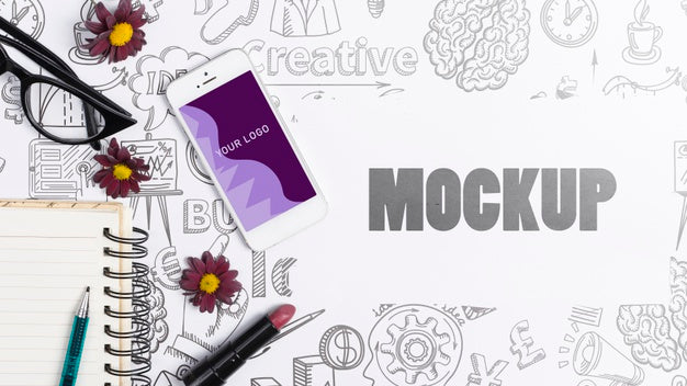 Woman Personal Touch For Workspace Desk Concept Psd