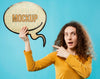 Woman Pointing At Chat Bubble Psd