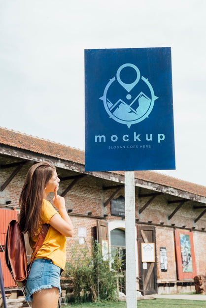 Woman Ready For Adventure Travel Mock-Up Psd