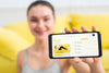 Woman Showing A Fitness Exercise On Mobile Phone Psd