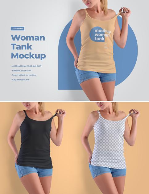 Woman Tank Design Mockups Psd