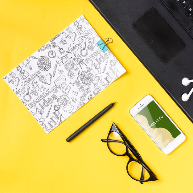 Woman Touch Desk Concept At Work Psd