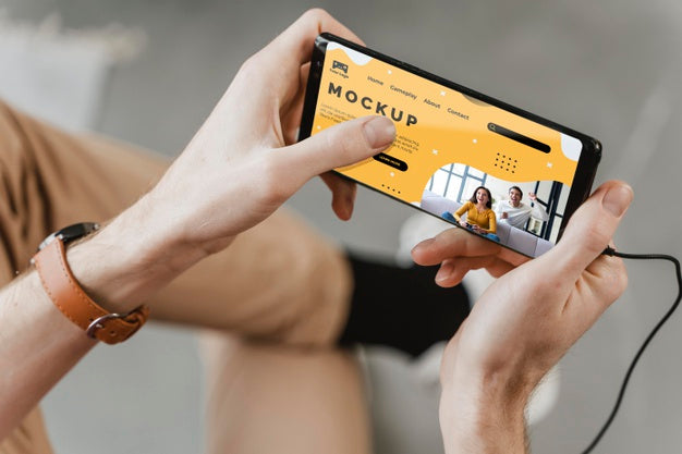 Woman Using Mobile Psd