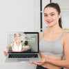 Woman Watching Fitness Exercises Mock-Up Psd