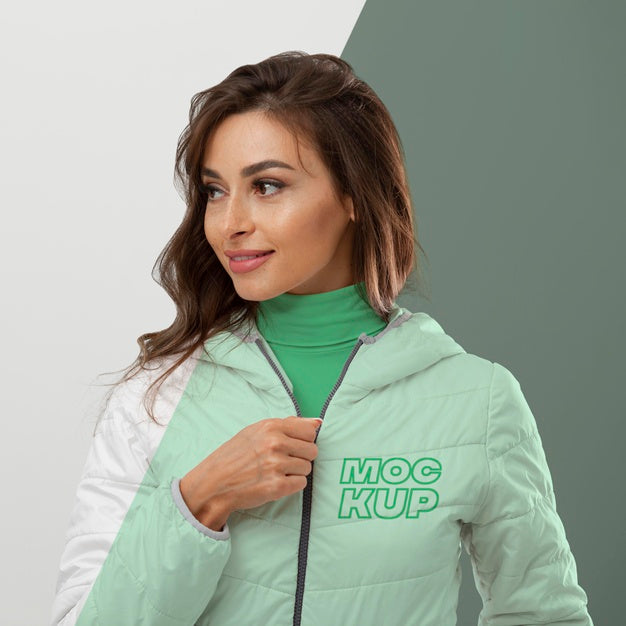 Woman Wearing Jacket Medium Shot Psd