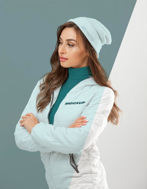 Woman Wearing Winter Clothes Medium Shot Psd