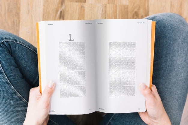 Woman With Book Mockup Psd