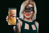 Woman With Carnival Mask Showing Smartphone Mockup Psd