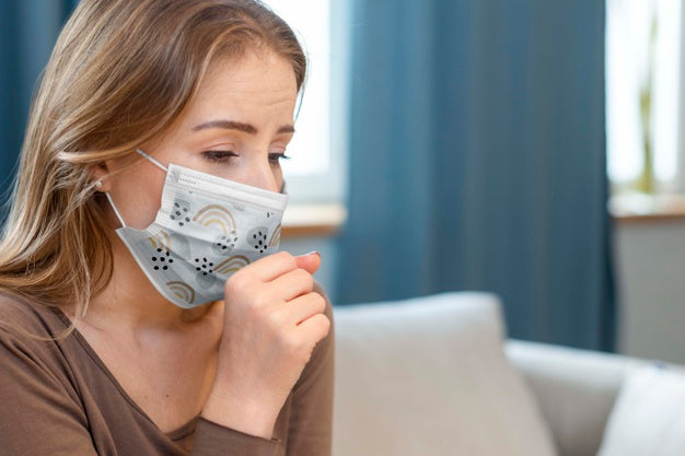 Woman With Medical Mask Concept Mock-Up Psd